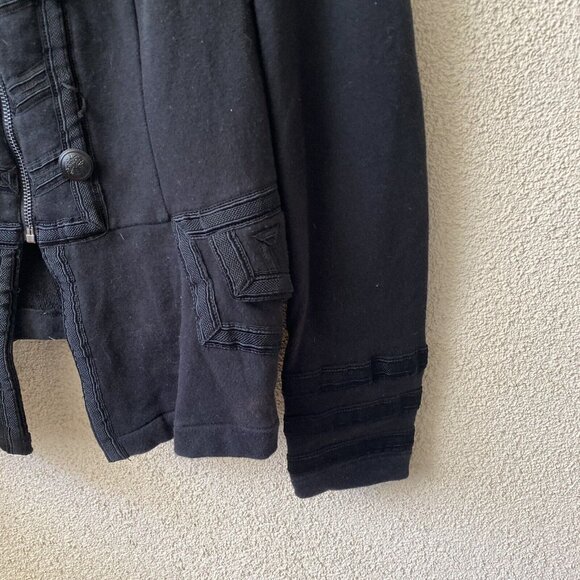 TORRID Womens Black Military Jacket Black Embellished Zip Front Size 0 - Picture 4 of 12